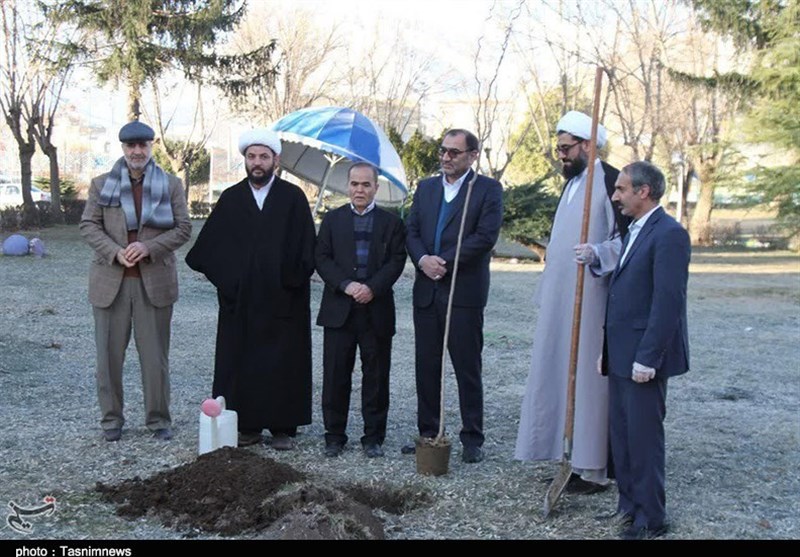 ‌کاشت نهال به دست امام جمعه همدان در هفته درختکاری+تصاویر‌