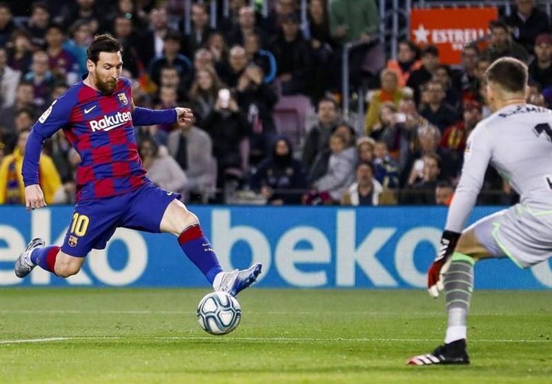 لالیگا|بارسلونا با گلزنی مسی موقتا صدرنشین شد