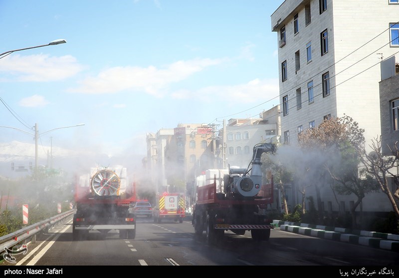 تهران|ضدعفونی معابر شهرری توسط گروه‌های جهادی بسیج انجام شد