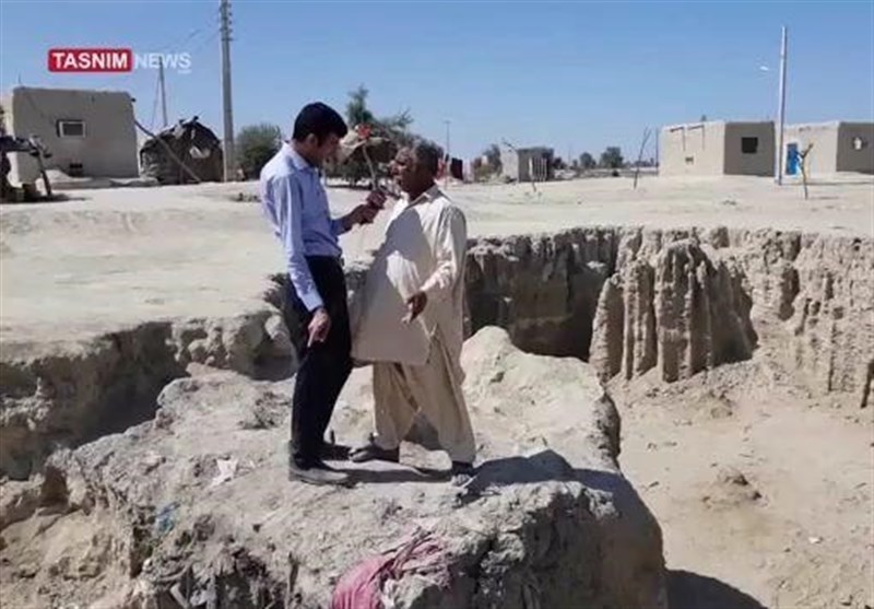عواقب سیل بلوچستان| پیشروی حفره‌های عمیق و تخریب خانه‌های روستائیان / «گرگروگ» بلای جان سیستان و بلوچستان + فیلم‌