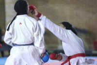 تمرین مشترک بانوان ملی‌پوش کاراته با قهرمانان مرحله نخست کاراته وان